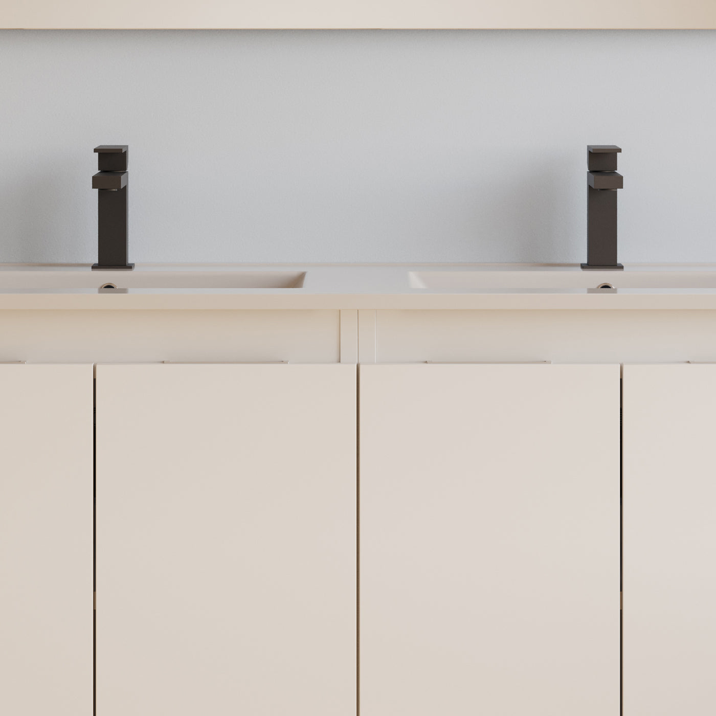 Meuble de salle de bain 120cm double vasque - 4 portes - sans miroir - ROSIE