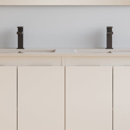 Meuble de salle de bain 120cm double vasque - 4 portes - sans miroir - ROSIE