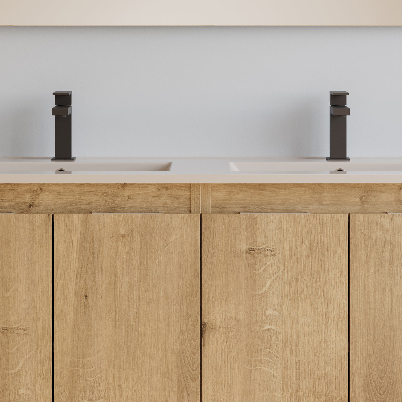 Meuble de salle de bain 120cm double vasque - 4 portes - sans miroir - ROSIE