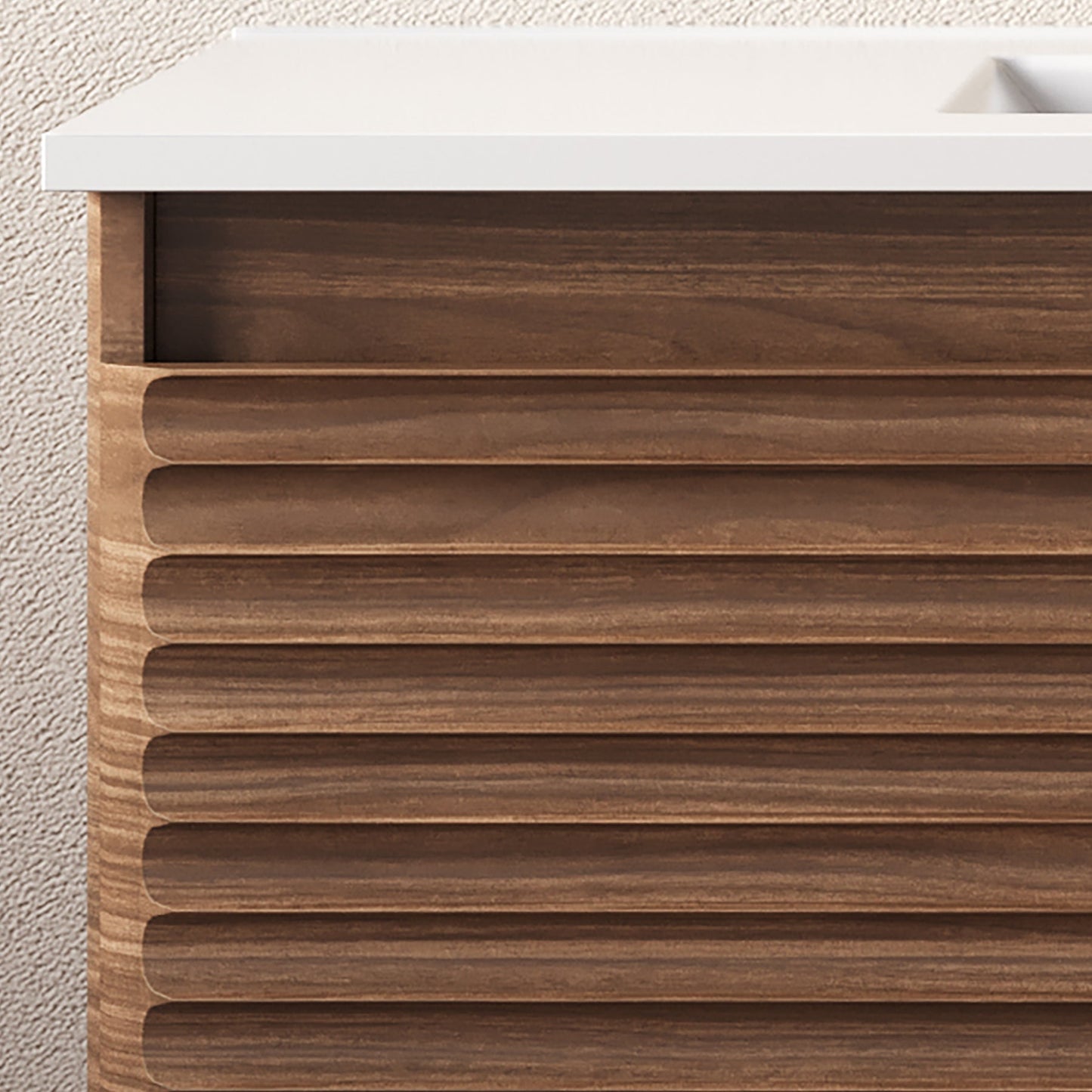 Meuble de salle de bain 100cm simple vasque - 2 tiroirs - SUZA