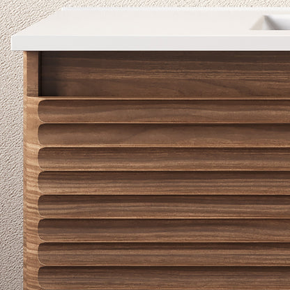 Meuble de salle de bain 100cm simple vasque - 2 tiroirs - SUZA