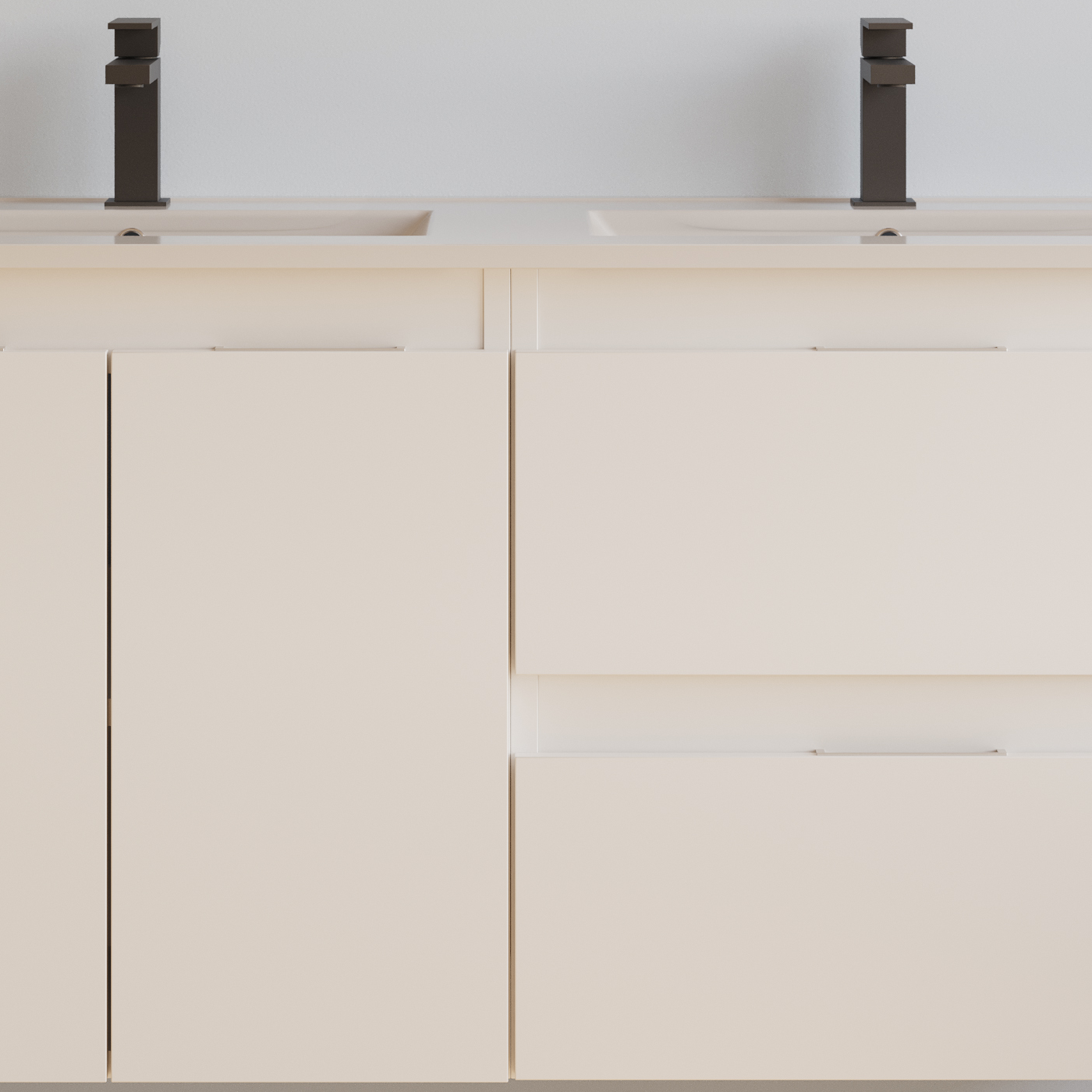 Meuble de salle de bain 120cm double vasque - 2 portes et 2 tiroirs - ROSIE