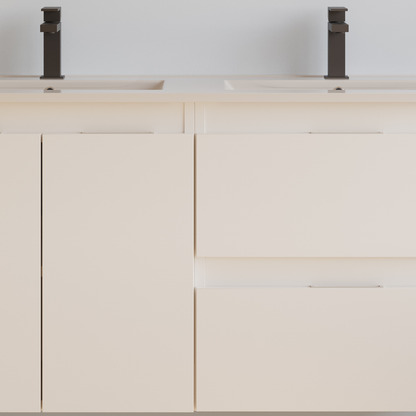 Meuble de salle de bain 120cm double vasque - 2 portes et 2 tiroirs - ROSIE