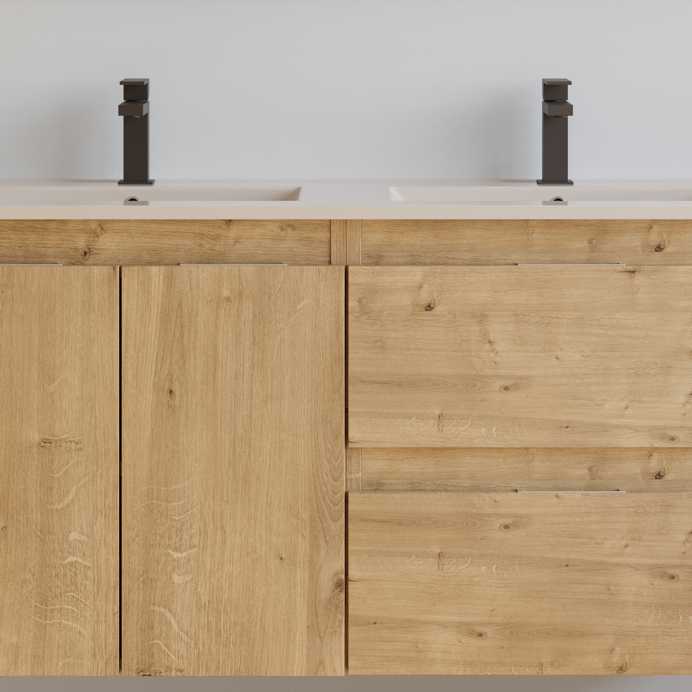 Meuble de salle de bain 120cm double vasque - 2 portes et 2 tiroirs - ROSIE
