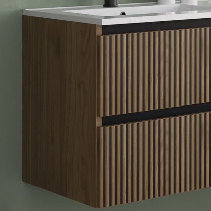Meuble de salle de bain 120cm double vasque - 4 tiroirs - VENERIA