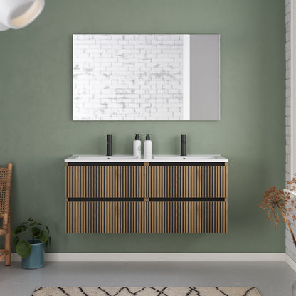 Meuble de salle de bain 120cm double vasque - 4 tiroirs - VENERIA