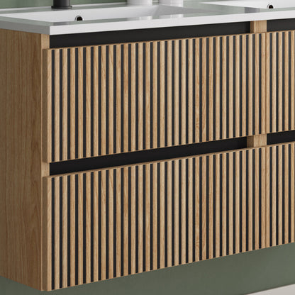 Meuble de salle de bain 120cm double vasque - 4 tiroirs - VENERIA