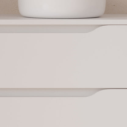 Meuble de salle de bain 100cm avec plateau, vasque à poser déportée à droite Ares et miroir - 2 tiroirs et un placard - ZARZA
