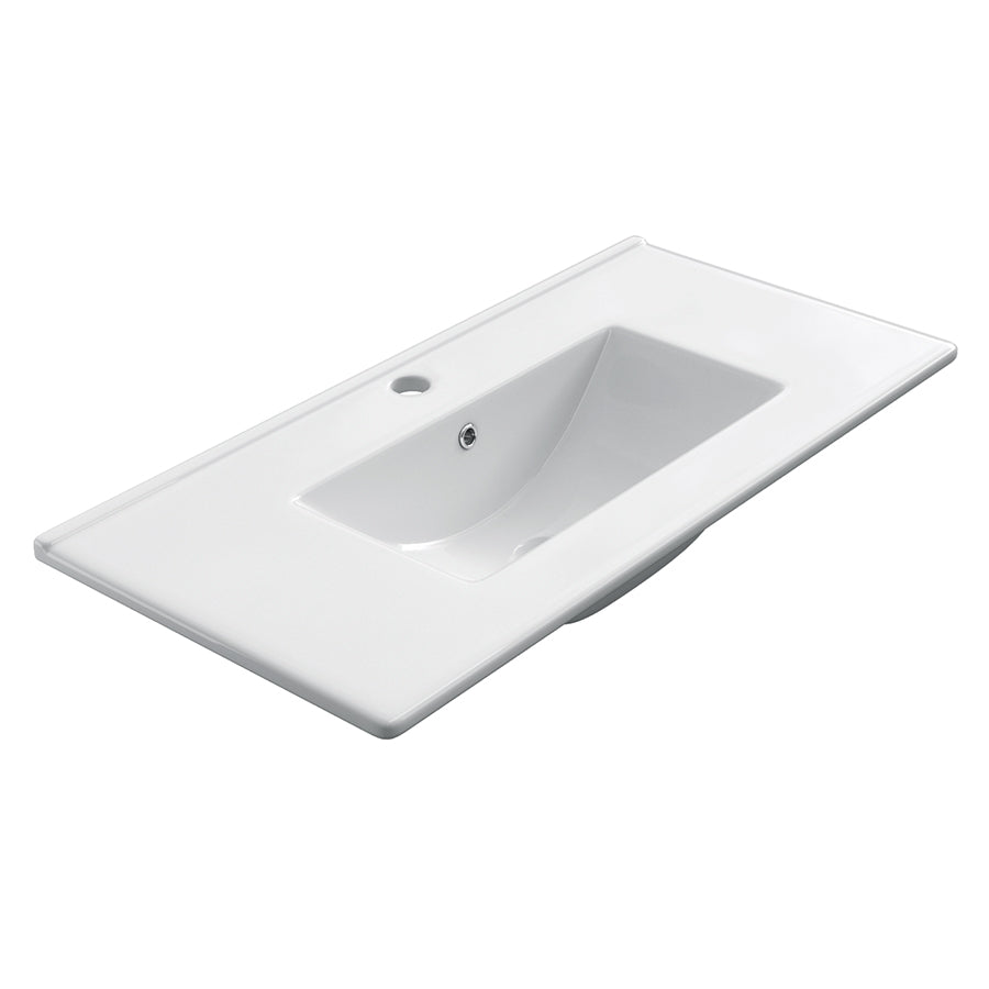 Meuble de salle de bain 100cm simple vasque - 2 tiroirs - SUZA