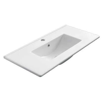 Meuble de salle de bain 100cm simple vasque - 2 tiroirs - SUZA